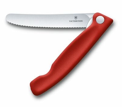 Victorinox Swiss Classic Πτυσσόμενο Μαχαίρι Φρούτων και Λαχανικών Δοντωτή Λάμα, Κόκκινο