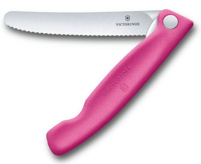 Victorinox Swiss Classic Σακούλα Φακό Φρούτων και Λαχανικών Οδοντωτή Λάμα, Ροζ