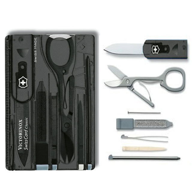 Victorinox SwissCard Πολυλειτουργική Κάρτα 10 σε 1, Μαύρο