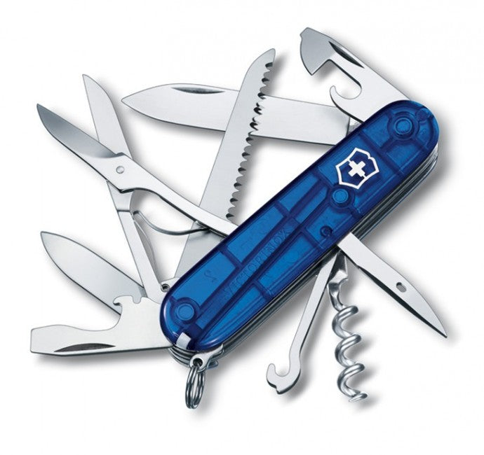 Victorinox Huntsman Μαχαίρι Τσέπης 91mm, Διάφανο Μπλε