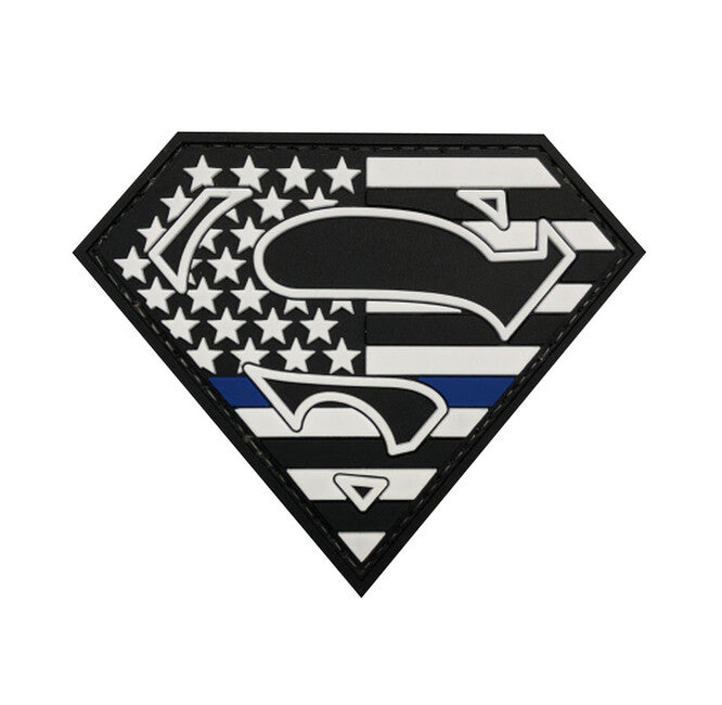 WARAGOD 3D Superman Κέντημα 9x7,5 cm, Blue line