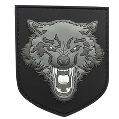WARAGOD 3D Wolf našitek PVC, siva