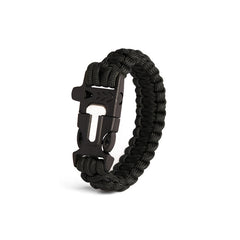 WARAGOD Bazin paracord zapestnica s piščalko in kresilo, črna