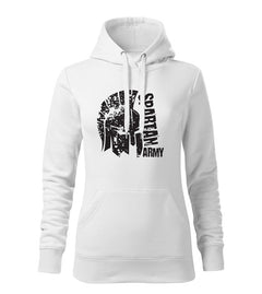 DRAGOWA León ženski pulover s kapuco 320 g/m², bela