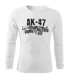 DRAGOWA Fit-T majica z dolgimi rokavi Seneca AK-47 160 g/m², bela