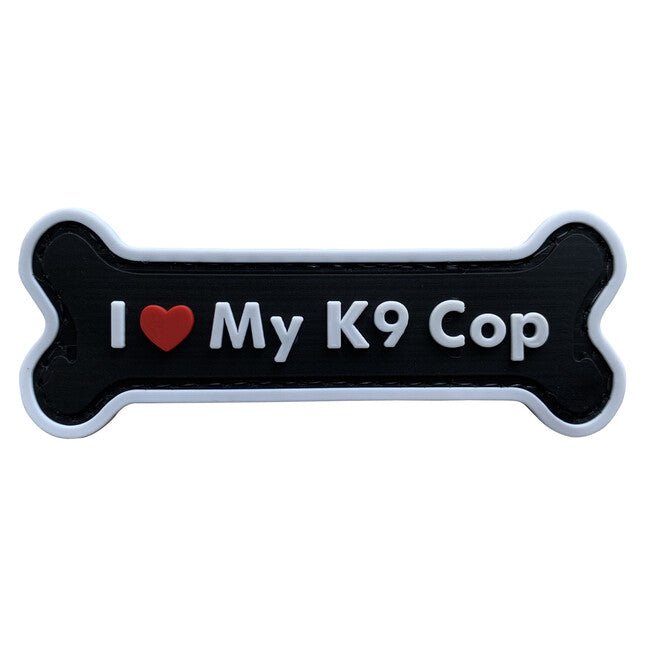 WARAGOD I love my K9 Cop κεντητή ένθεμα PVC, μαύρο