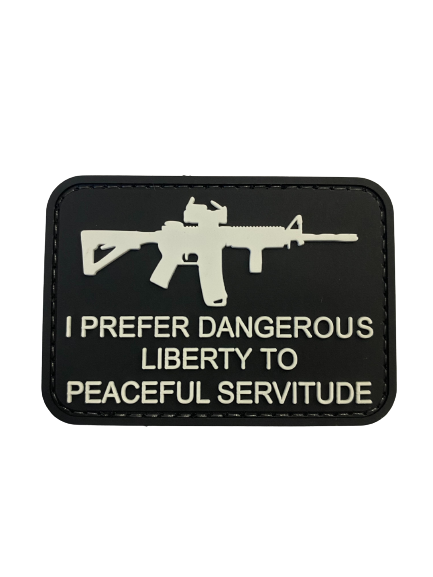 WARAGOD I prefer dangerous PVC κέντημα, μαύρο λευκό