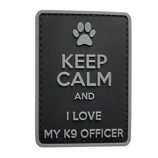 WARAGOD Keep Calm and I love my K9 PVC Σήμα, μαύρο-γκρι