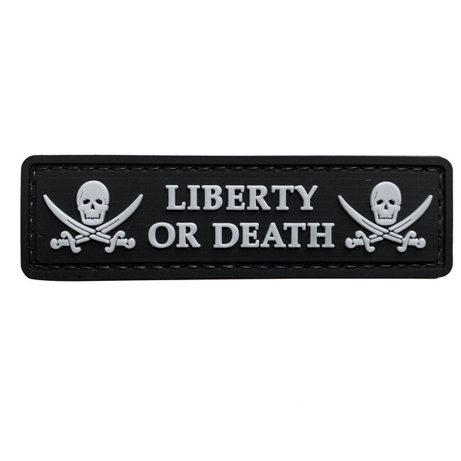 WARAGOD Liberty or Death PVC κέντημα, μαύρο λευκό