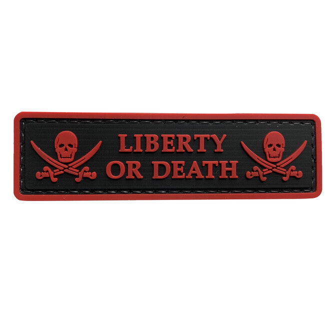 WARAGOD Liberty or Death PVC Μπάλωμα, Μαύρο Κόκκινο