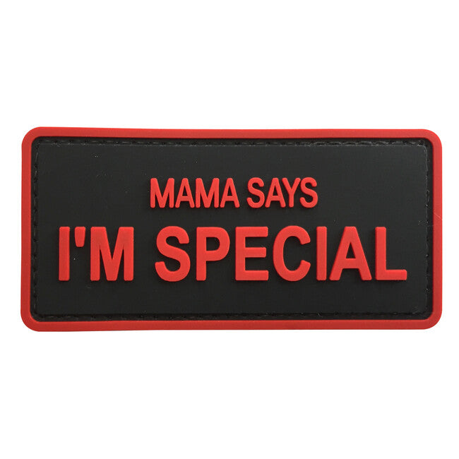 WARAGOD Mama says PVC Patch, Μαύρο Κόκκινο