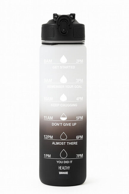 WARAGOD Hydrate Μπουκάλι Νερού Мотивος 1000ml, μαύρο/λευκό