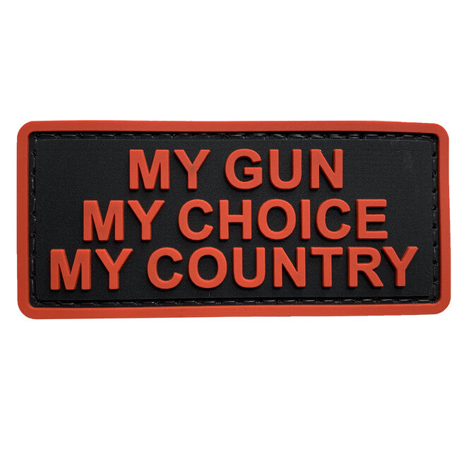WARAGOD MY Gun PVC Σήμα Velcro, μαύρο-κόκκινο