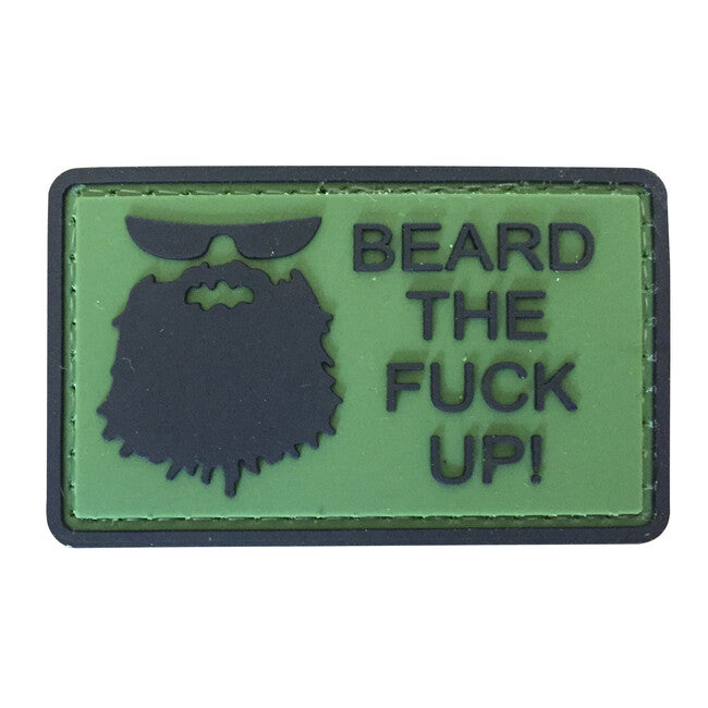 WARAGOD Beard The Fuck Up 3D σήμα λαδί, 6x3.5cm