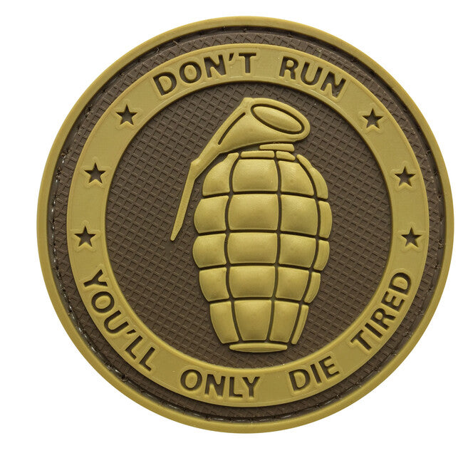 WARAGOD 3D Don't Run, You'll only Die Tired Grenade κέντημα coyote, 6cm