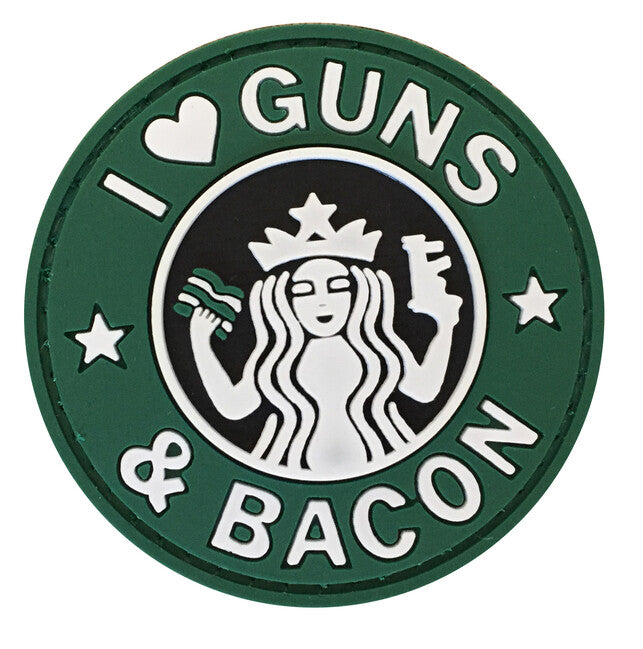 WARAGOD 3D κεντητό I Love Guns and Bacon 6cm