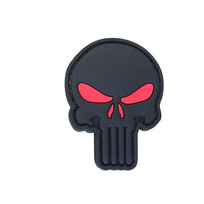 WARAGOD Punisher 3D κέντημα κόκκινα μάτια, 5x4cm