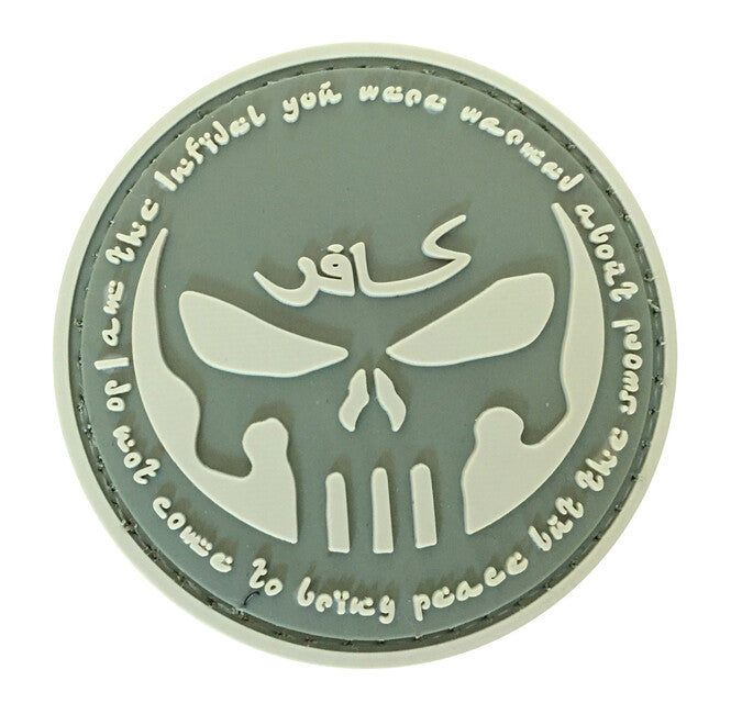 WARAGOD 3D Round Infidel Punisher Σήμα Velcro, λαδί, 6cm