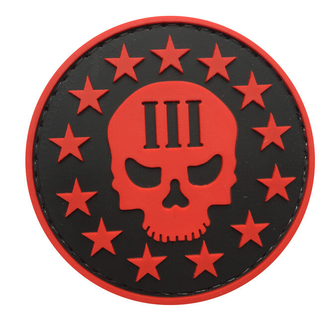 WARAGOD 3D Three Percenter with Skull Face κεντημένο σήμα 6cm