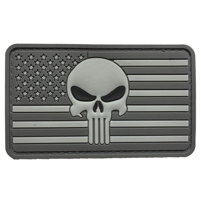 WARAGOD 3D US Punisher Κέντημα Γκρι, 8.5x5cm