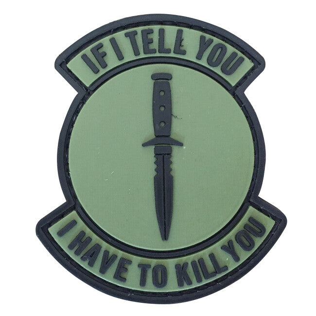 WARAGOD If I Tell You κέντημα 7 x 5cm, λαδί