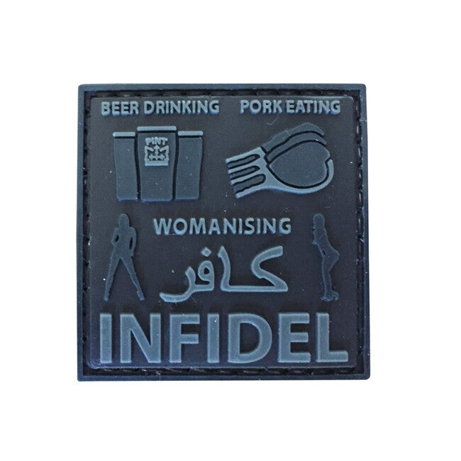 WARAGOD Infidel Beer Drinking Κεντητό Σήμα, Μαύρο