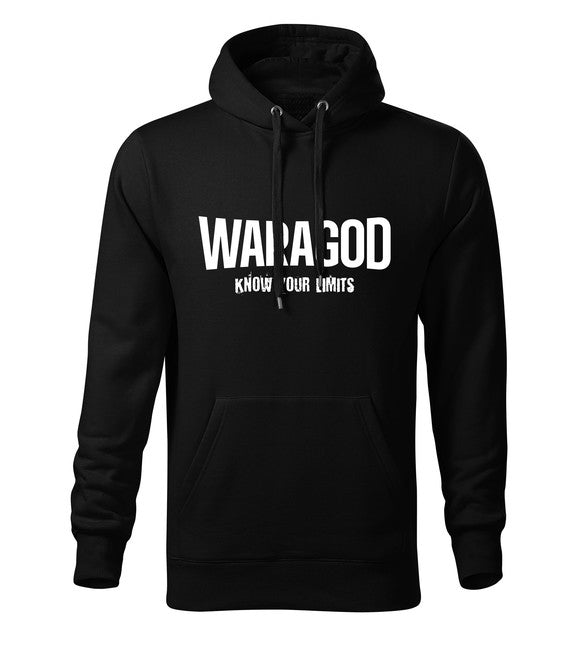 WARAGOD "Know Your Limits" Φούτερ με κουκούλα ανδρικό, μαύρο 300g/m2