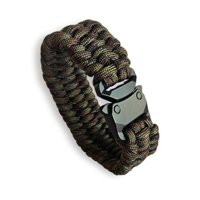 WARAGOD Βραχιόλι Paracord με Μεταλλικό Κλιπ Avär, camo green