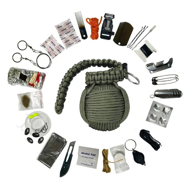 WARAGOD Menel σακίδιο paracord για επιβίωση, λαδί