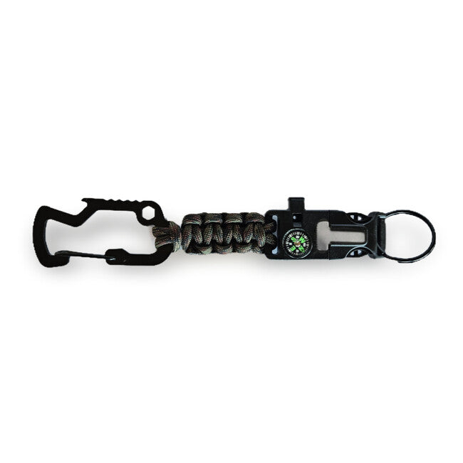 WARAGOD Laito paracord survival πολυλειτουργική μπρελόκ 8 σε 1, camo green