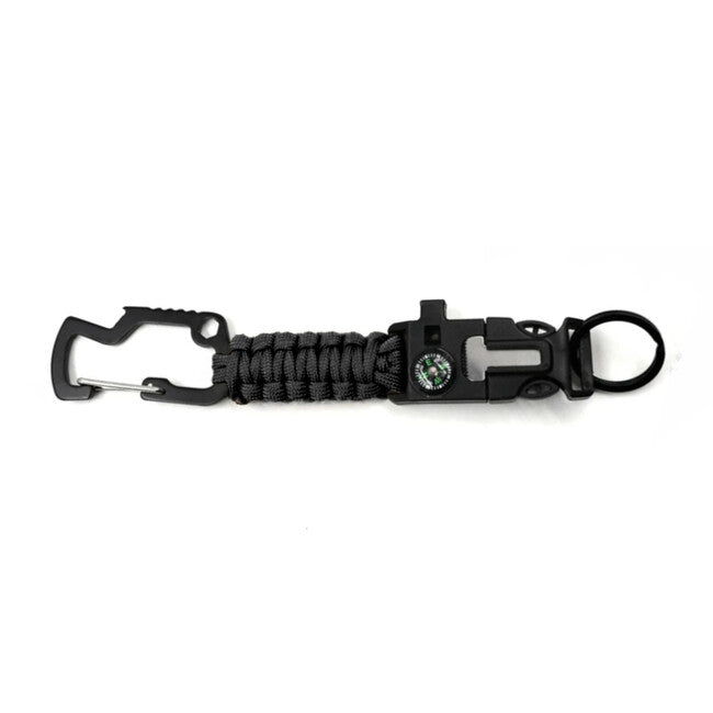 WARAGOD Paracord Laito Πολυλειτουργικό Μπρελόκ 8 σε 1 Survival, μαύρο
