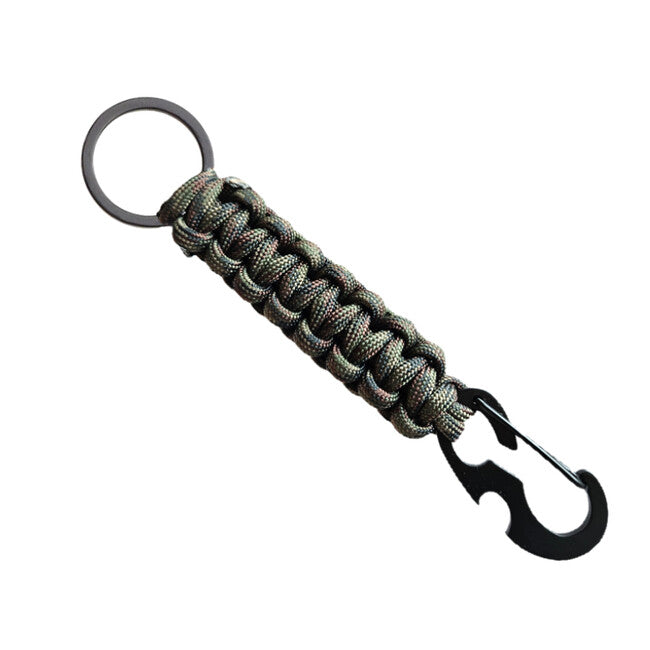 WARAGOD Sanya Πολυλειτουργικό Κλειδοθήκη Paracord 4 σε 1 Survival, Camo Green