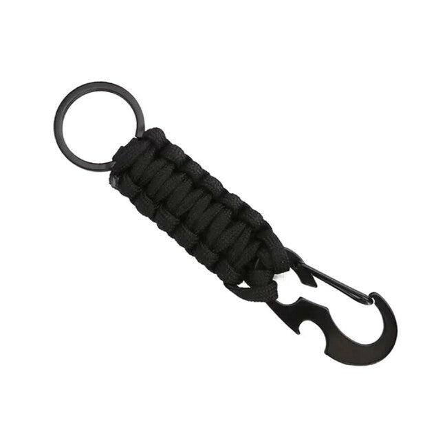 WARAGOD Sanya Paracord Επιζίας Πολυλειτουργικό Μπρελόκ 4 σε 1, Μαύρο