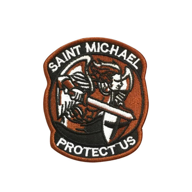 WARAGOD Κεντημένη Μπάλωμα Saint Michael Protect Us, καφέ