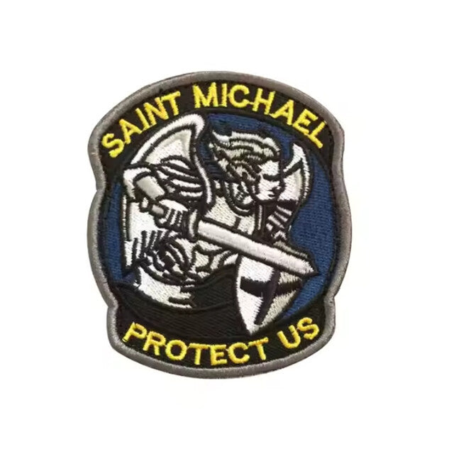 WARAGOD Saint Michael Protect Us κεντητό σήμα, κίτρινο