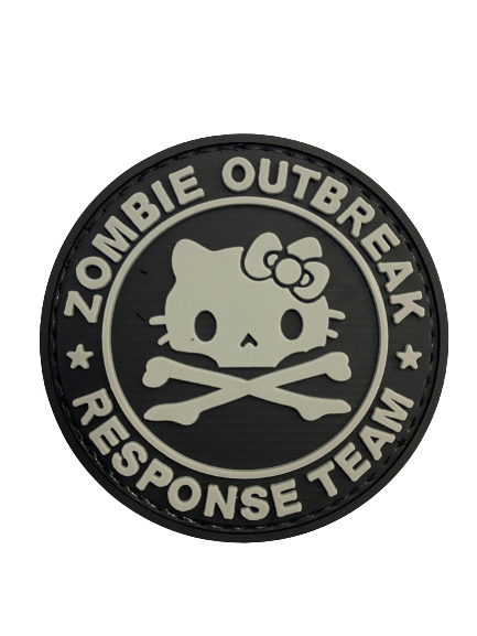 WARAGOD Zombie Outbreak Kitty PVC σήμα, μαύρο γκρι