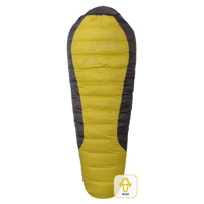 Warmpeace VIKING 1200 Υπνόσακος 170 cm WIDE R, κίτρινο/γκρι/μαύρο