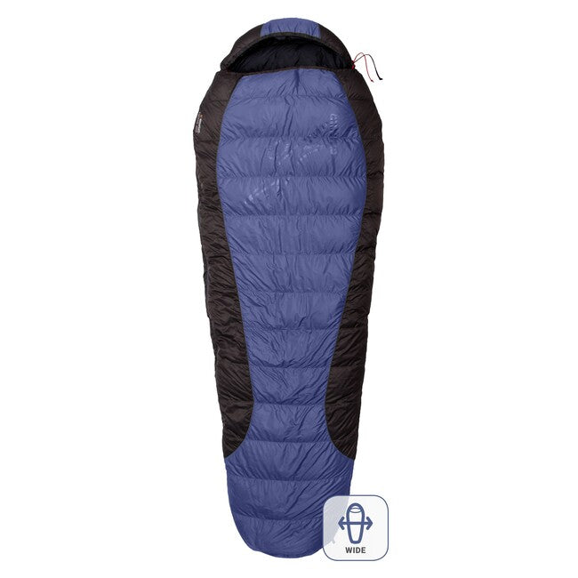 Warmpeace VIKING 600 Υπνόσακος 195 cm WIDE R, σκούρο μπλε/γκρι/μαύρο