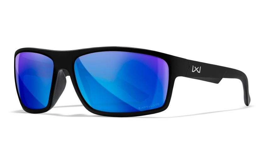 Wiley X Peak Γυαλιά Ηλίου Captivate Polarized, γυαλιστερό μαύρο, μπλε καθρέφτης