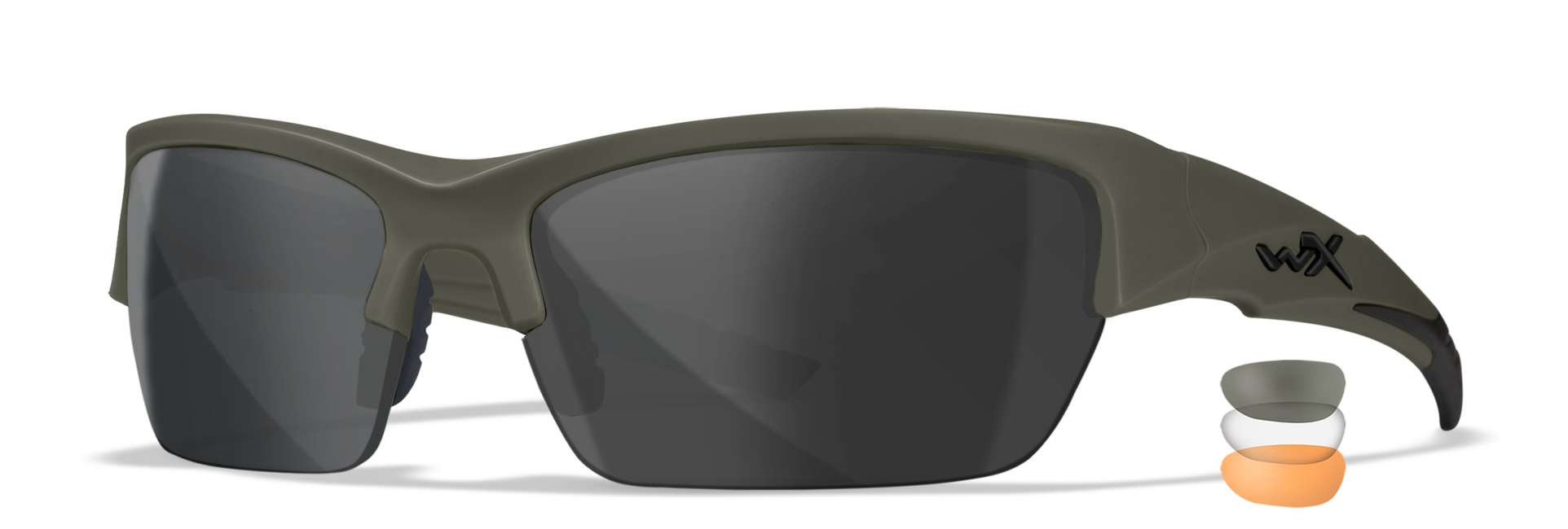 WileyX VALOR 2.5 γυαλιά, Γκρι/Διάφανο/Ανοιχτό Σκουριά, πράσινο