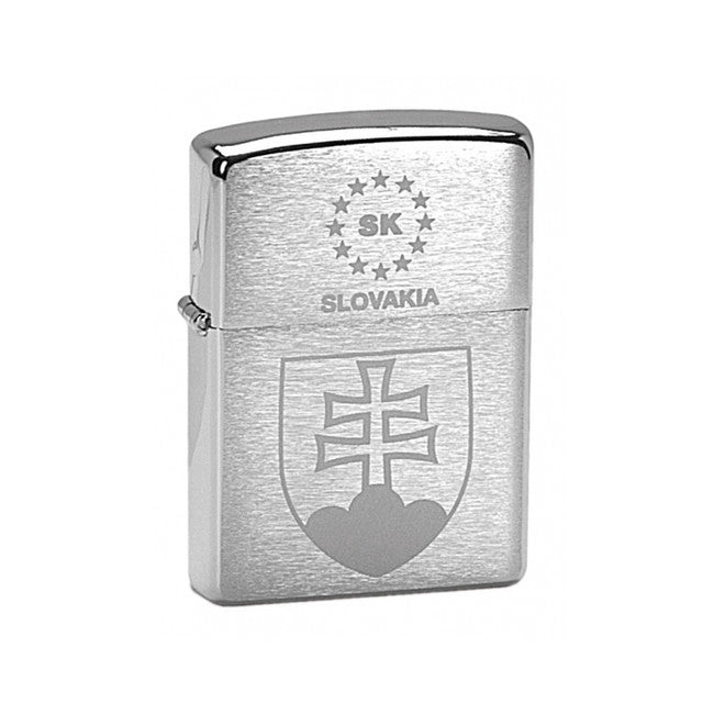 Zippo Αναπτήρας Βενζίνης με Μοτίβο Σλοβακικής Δημοκρατίας, Χρωμιωμένος