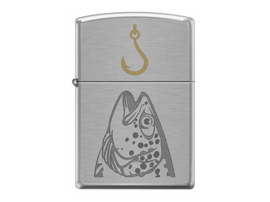 Zippo Fish Hook Αναπτήρας Βενζίνης, Γυαλισμένο Χρώμιο