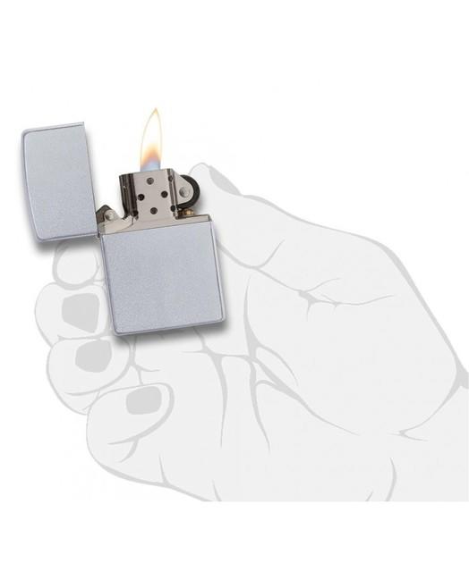 Zippo Αναπτήρας Βενζίνης Satin Chrome
